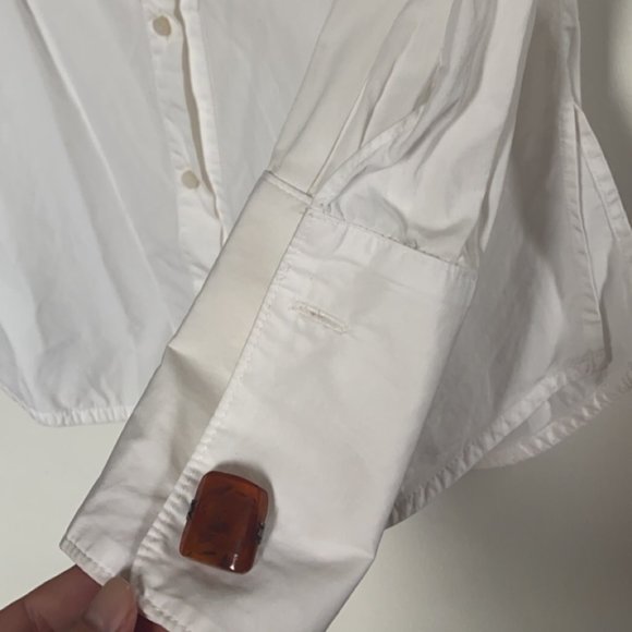 TER ET BANTINE White Ruffled Blouse - size 44 - Picture 3 of 4